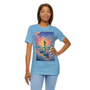 Surfing into the Sunset Tee, Surf Tee, Beach Vibes T-Shirt, Summer Apparel, Gift for Surfers, Adventure Wear