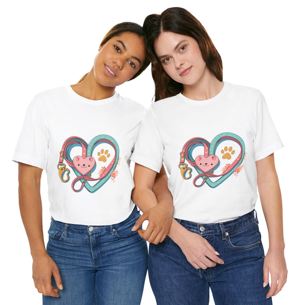 Pet Lover Tee - Heart Leash Unisex Jersey