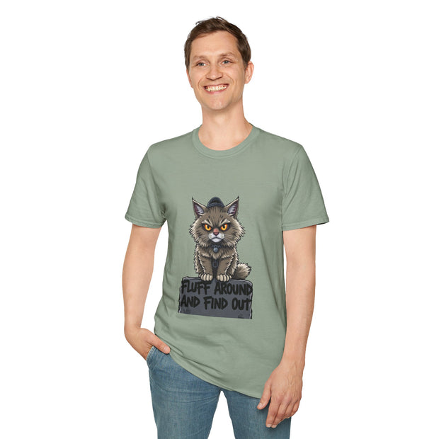 Funny Cat Graphic T-Shirt, Fluff Around and Find Out Tee, Cat Lover Gift, Unisex Humor Shirt, Casual Everyday Wear