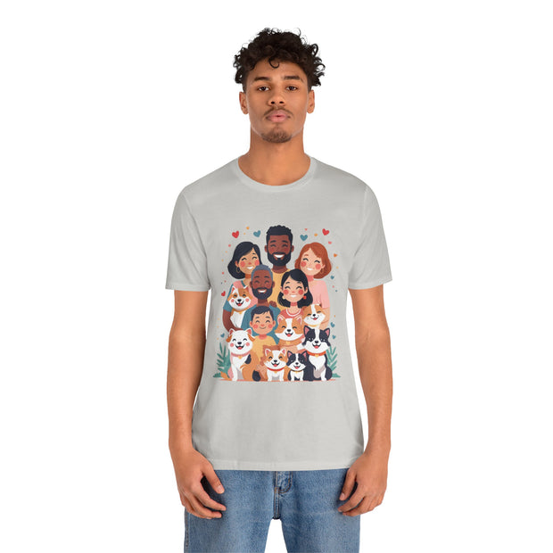 Family Portrait Tee with Dogs