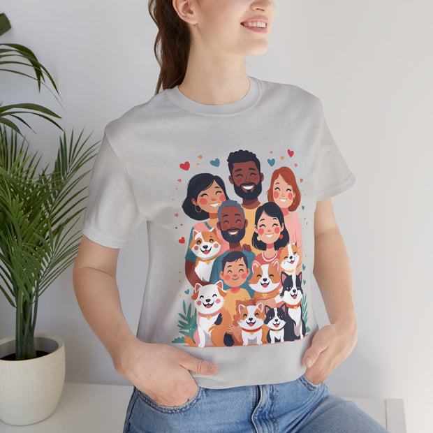 Family Portrait Tee with Dogs