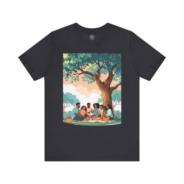 Family Gathering Tee, Community Love T-Shirt, Nature Vibes Shirt, Summer Picnic Apparel, Casual Wear for Family Celebrations