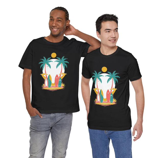 Tropical Surf Tee, Beach Vibes Shirt, Summer Fun Top, Surfing Apparel, Vacation T-Shirt