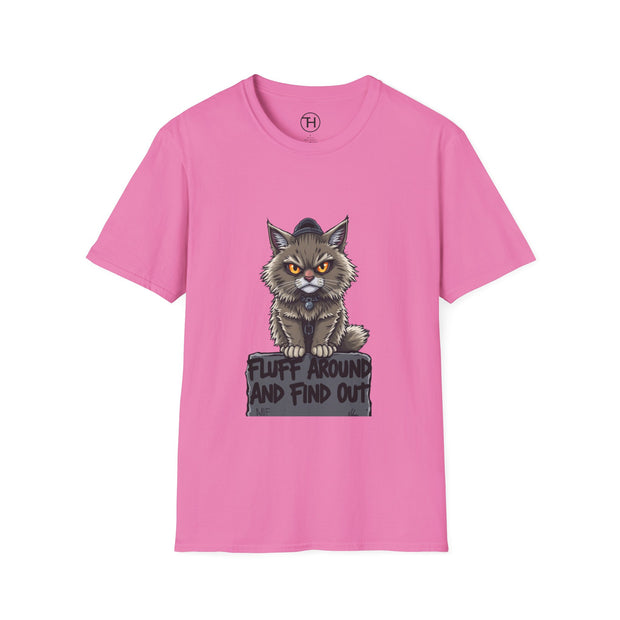 Funny Cat Graphic T-Shirt, Fluff Around and Find Out Tee, Cat Lover Gift, Unisex Humor Shirt, Casual Everyday Wear