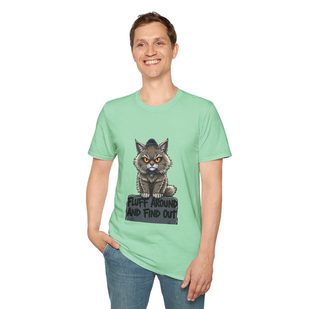 Funny Cat Graphic T-Shirt, Fluff Around and Find Out Tee, Cat Lover Gift, Unisex Humor Shirt, Casual Everyday Wear