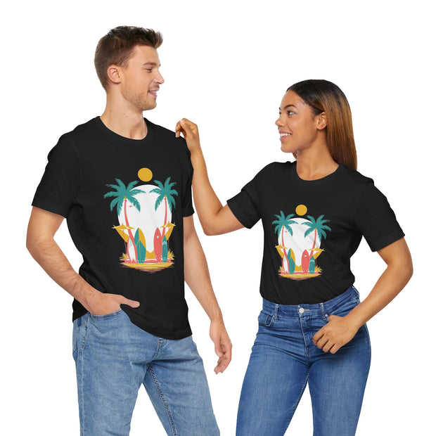 Tropical Surf Tee, Beach Vibes Shirt, Summer Fun Top, Surfing Apparel, Vacation T-Shirt