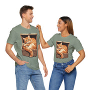 Whimsical Cat Graphic Tee for Cat Lovers