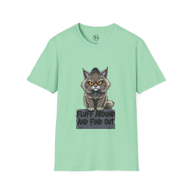 Funny Cat Graphic T-Shirt, Fluff Around and Find Out Tee, Cat Lover Gift, Unisex Humor Shirt, Casual Everyday Wear