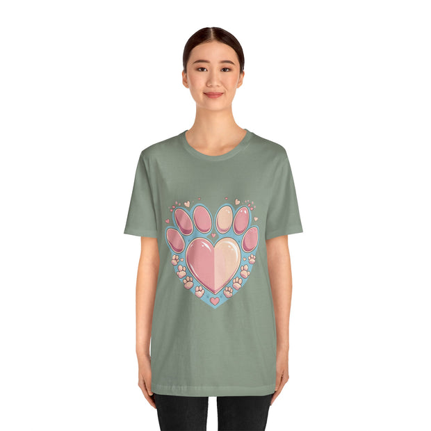 Animal Lover Heart Paw Print Tee