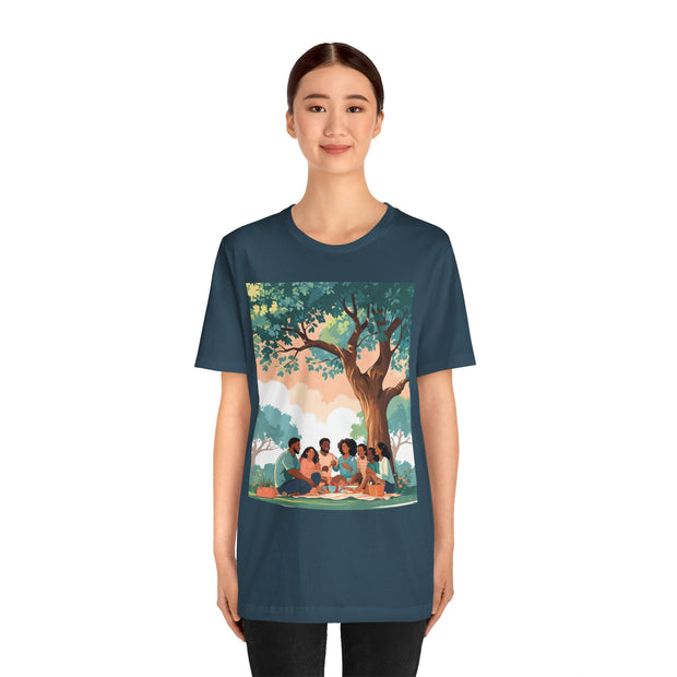 Family Gathering Tee, Community Love T-Shirt, Nature Vibes Shirt, Summer Picnic Apparel, Casual Wear for Family Celebrations