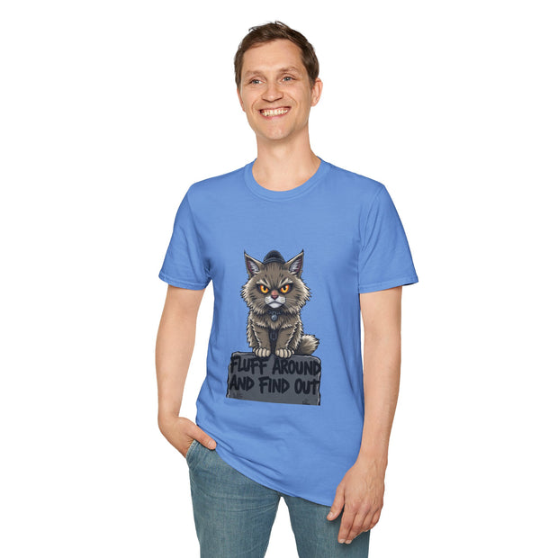 Funny Cat Graphic T-Shirt, Fluff Around and Find Out Tee, Cat Lover Gift, Unisex Humor Shirt, Casual Everyday Wear