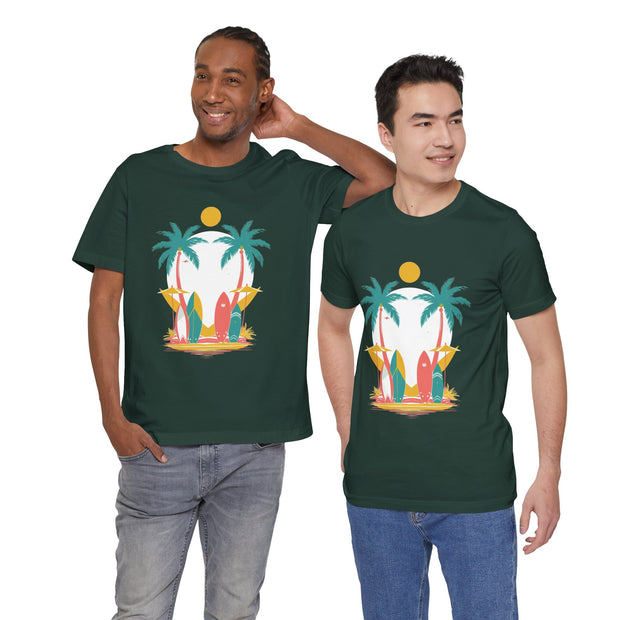 Tropical Surf Tee, Beach Vibes Shirt, Summer Fun Top, Surfing Apparel, Vacation T-Shirt