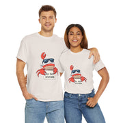 Playful Crab Graphic Tee, Relaxed Summer T-Shirt, Gift for Beach Lovers, Funny Casual Wear, Unique Gift Idea, Summer Vibes Shirt