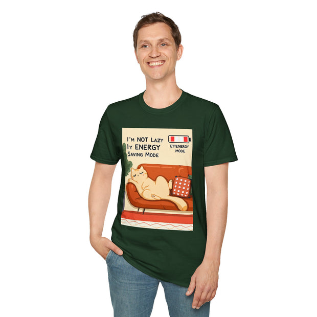 Unisex Cat Lover T-Shirt, Funny Cat Shirt, I'm Not Lazy Tee, Gift for Cat Owners, Quirky Pet Lover Apparel, Relaxed Style Shirt