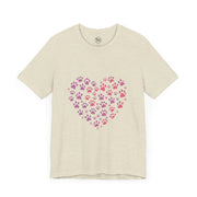 Heart Paw Print Unisex Tee | Dog Lover Gift, Animal Print Shirt, Cute Pet Apparel, Birthday Gift for Pet Owners, Valentine's Day Tee