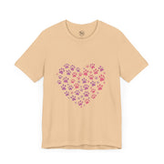 Heart Paw Print Unisex Tee | Dog Lover Gift, Animal Print Shirt, Cute Pet Apparel, Birthday Gift for Pet Owners, Valentine's Day Tee