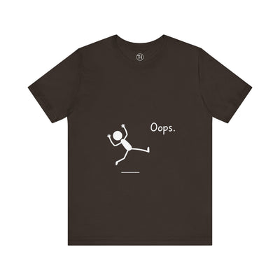 Funny Oops Unisex Jersey Tee, Casual T-Shirt Gift for Humor Lovers, Cute Graphic Tee, Quirky Apparel, Ideal for Birthdays