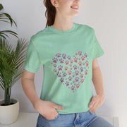 Heart Paw Print Unisex Tee | Dog Lover Gift, Animal Print Shirt, Cute Pet Apparel, Birthday Gift for Pet Owners, Valentine's Day Tee
