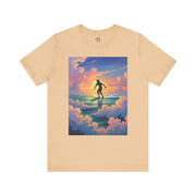 Surfing into the Sunset Tee, Surf Tee, Beach Vibes T-Shirt, Summer Apparel, Gift for Surfers, Adventure Wear