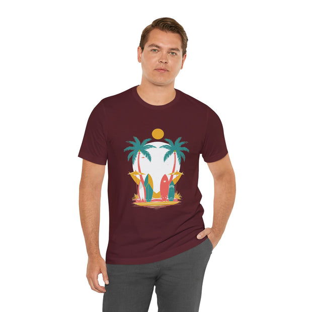 Tropical Surf Tee, Beach Vibes Shirt, Summer Fun Top, Surfing Apparel, Vacation T-Shirt
