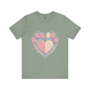 Animal Lover Heart Paw Print Tee
