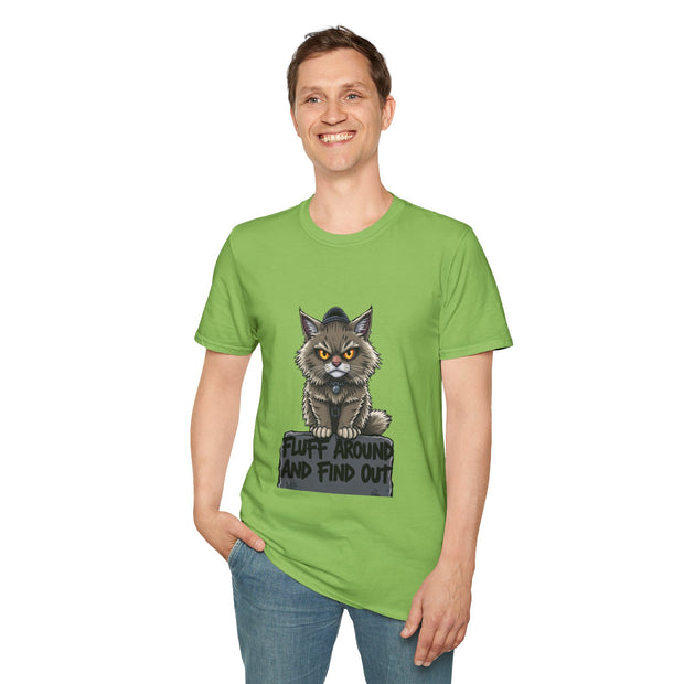 Funny Cat Graphic T-Shirt, Fluff Around and Find Out Tee, Cat Lover Gift, Unisex Humor Shirt, Casual Everyday Wear