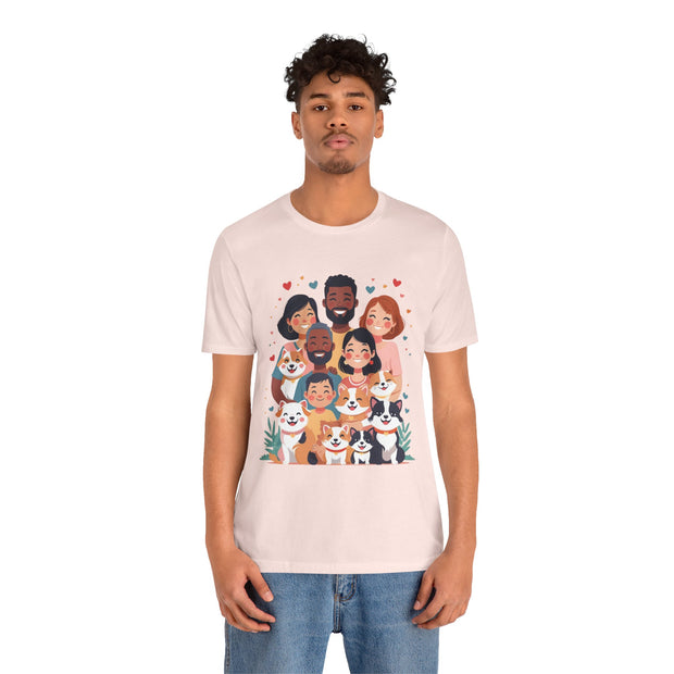 Family Portrait Tee with Dogs