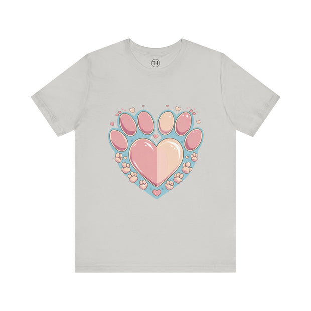 Animal Lover Heart Paw Print Tee
