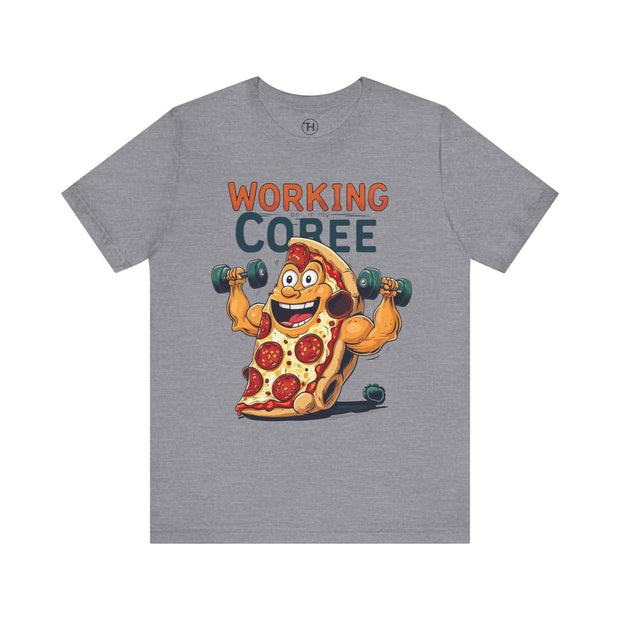 Pizza Workout Tee - Funny Slice Gym Shirt, Fitness Apparel, Pizza Lover Gift, Quirky Humor T-Shirt, Unisex Workout Wear