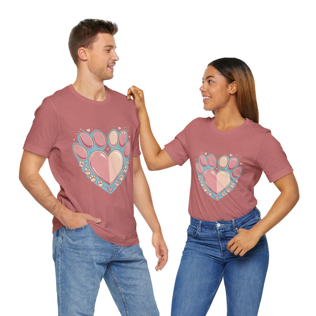 Animal Lover Heart Paw Print Tee