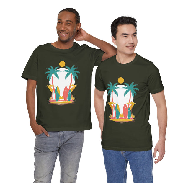Tropical Surf Tee, Beach Vibes Shirt, Summer Fun Top, Surfing Apparel, Vacation T-Shirt