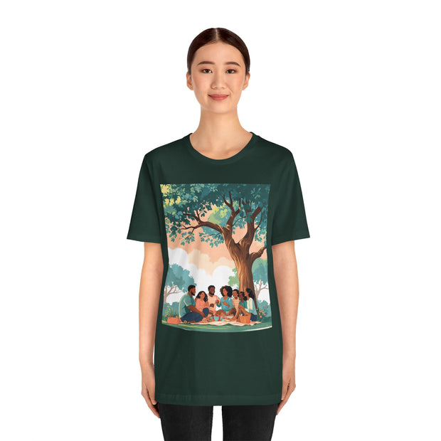 Family Gathering Tee, Community Love T-Shirt, Nature Vibes Shirt, Summer Picnic Apparel, Casual Wear for Family Celebrations