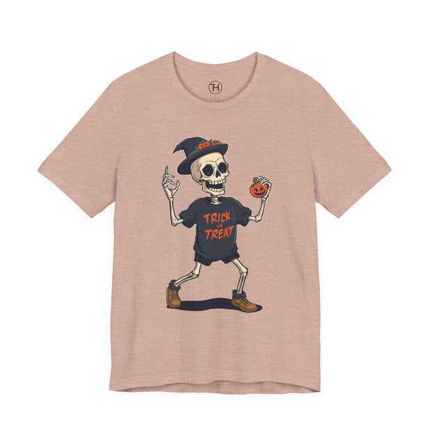 Halloween Skeleton Trick or Treat Tee
