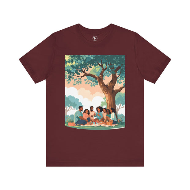 Family Gathering Tee, Community Love T-Shirt, Nature Vibes Shirt, Summer Picnic Apparel, Casual Wear for Family Celebrations