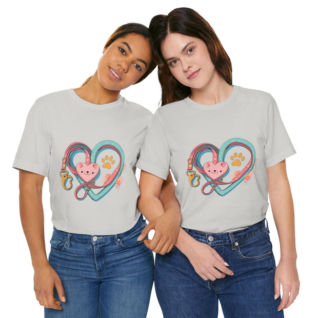 Pet Lover Tee - Heart Leash Unisex Jersey