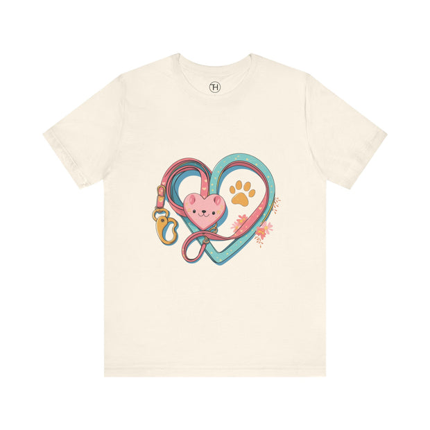 Pet Lover Tee - Heart Leash Unisex Jersey