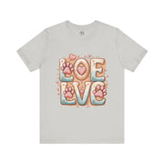 Love Paw Print Short Sleeve Tee for Pet Lovers