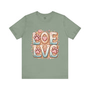 Love Paw Print Short Sleeve Tee for Pet Lovers