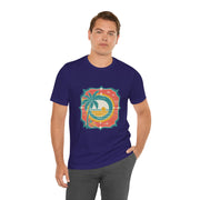 Retro Sunset Palm Tree Tee, Beach Vibes T-Shirt, Casual Summer Shirt, Perfect for Vacations, Gift for Beach Lovers