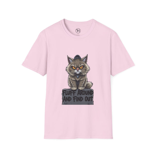Funny Cat Graphic T-Shirt, Fluff Around and Find Out Tee, Cat Lover Gift, Unisex Humor Shirt, Casual Everyday Wear