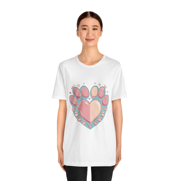 Animal Lover Heart Paw Print Tee