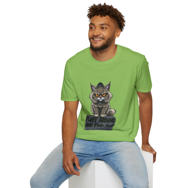 Funny Cat Graphic T-Shirt, Fluff Around and Find Out Tee, Cat Lover Gift, Unisex Humor Shirt, Casual Everyday Wear