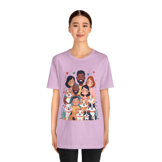 Family Portrait Tee with Dogs