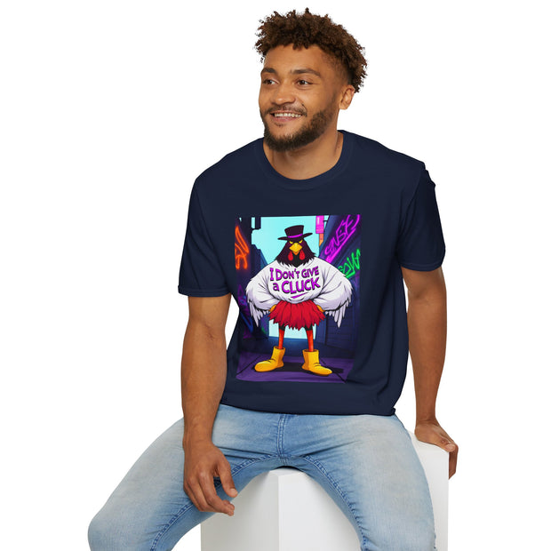 Funny Graphic T-Shirt for Humor Lovers, Unisex Softstyle Tee, Casual Wear, Gift for Friends, I Don't Give a Cluck Shirt