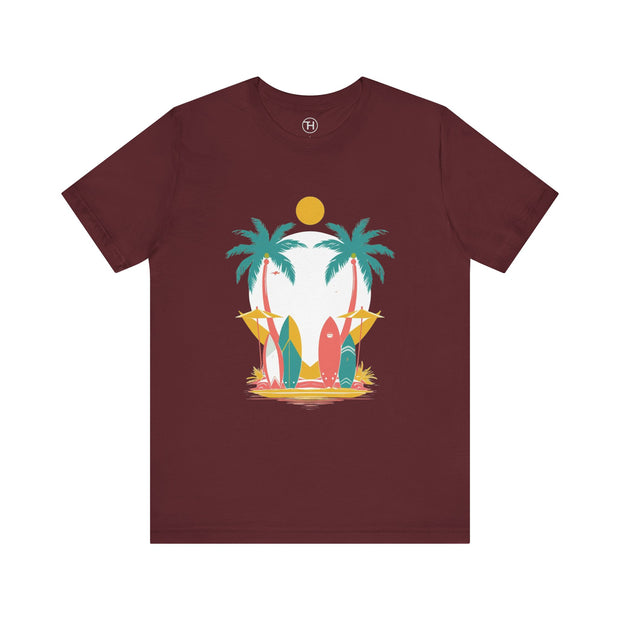 Tropical Surf Tee, Beach Vibes Shirt, Summer Fun Top, Surfing Apparel, Vacation T-Shirt