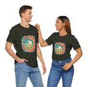Retro Sunset Palm Tree Tee, Beach Vibes T-Shirt, Casual Summer Shirt, Perfect for Vacations, Gift for Beach Lovers