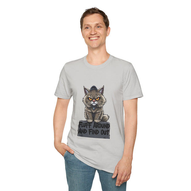 Funny Cat Graphic T-Shirt, Fluff Around and Find Out Tee, Cat Lover Gift, Unisex Humor Shirt, Casual Everyday Wear
