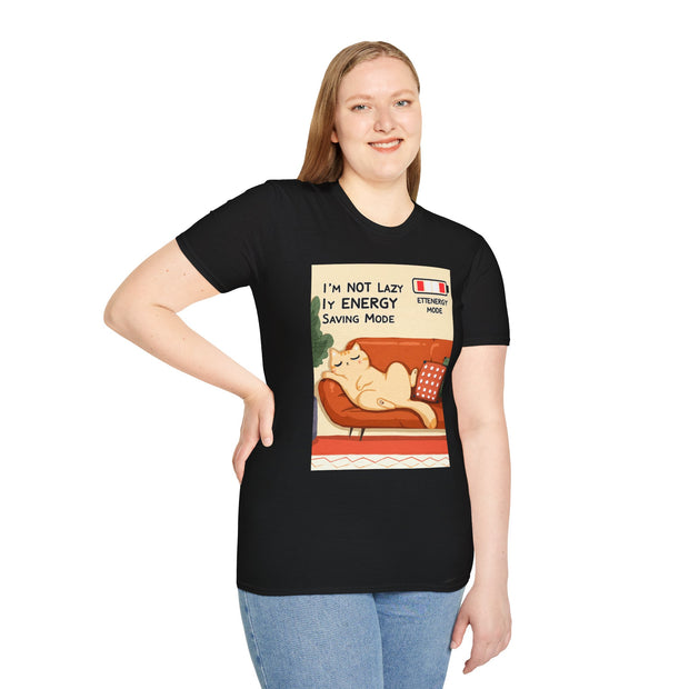 Unisex Cat Lover T-Shirt, Funny Cat Shirt, I'm Not Lazy Tee, Gift for Cat Owners, Quirky Pet Lover Apparel, Relaxed Style Shirt