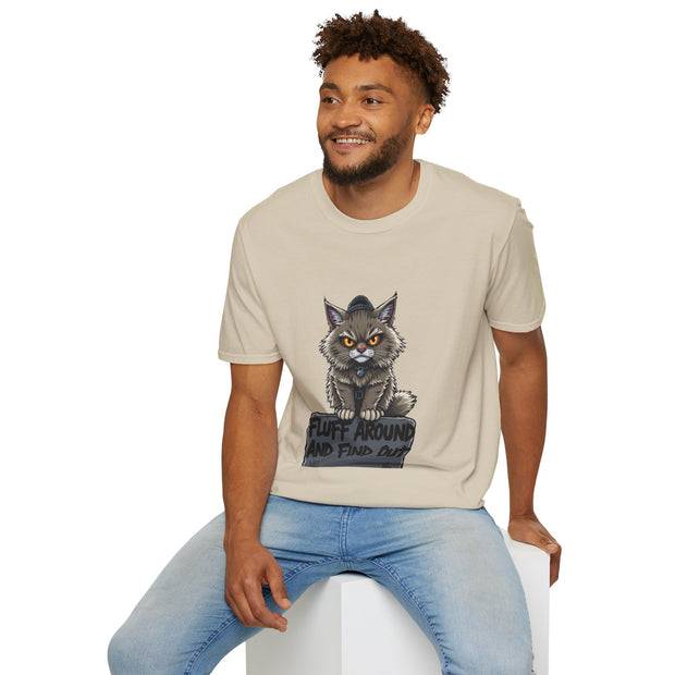 Funny Cat Graphic T-Shirt, Fluff Around and Find Out Tee, Cat Lover Gift, Unisex Humor Shirt, Casual Everyday Wear