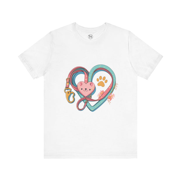 Pet Lover Tee - Heart Leash Unisex Jersey